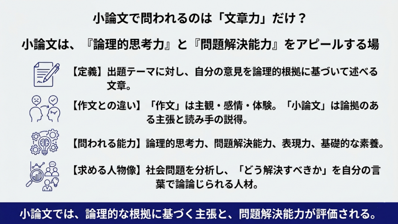 総合型選抜（旧AO入試）の小論文とは？