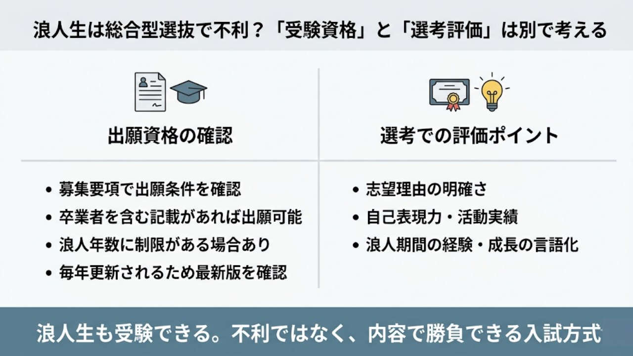 浪人生で総合型選抜(旧AO入試)は不利?受験できる?