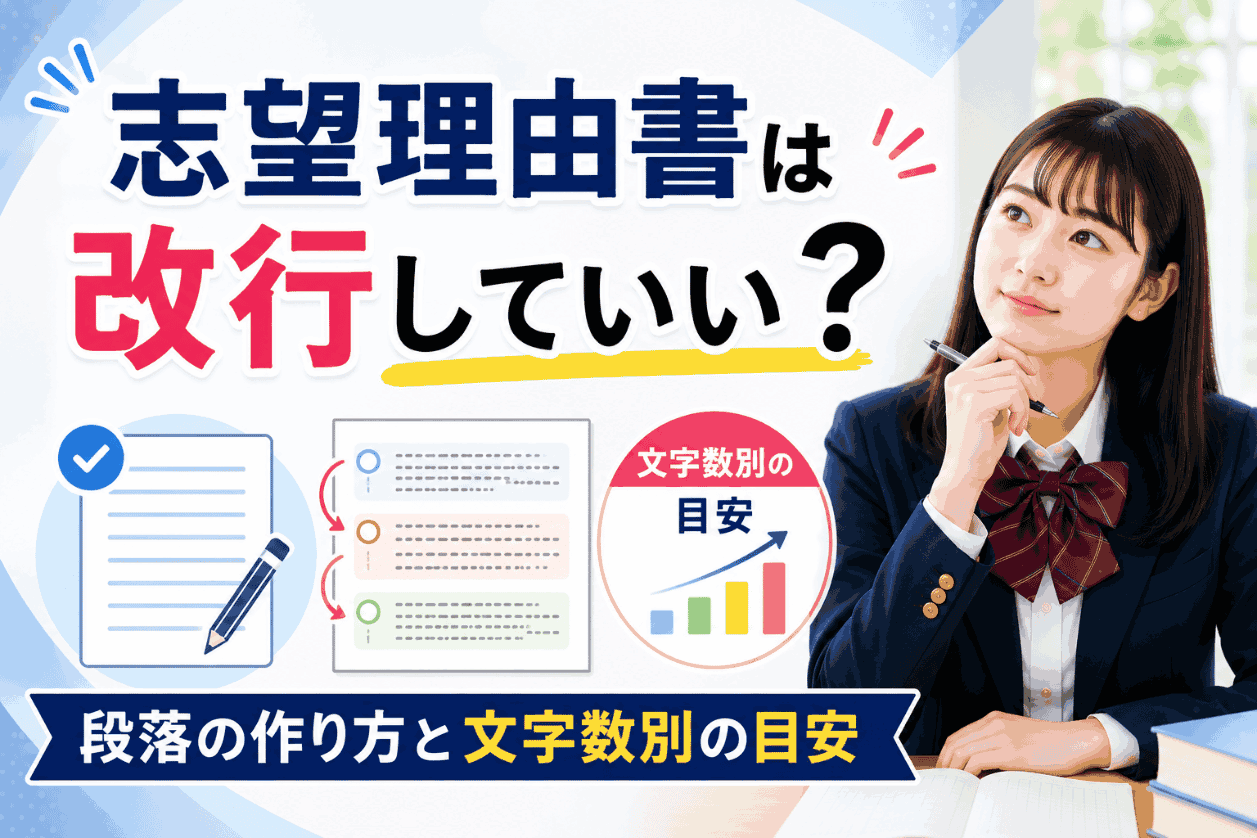 志望理由書は改行していい？段落の作り方と文字数別の目安