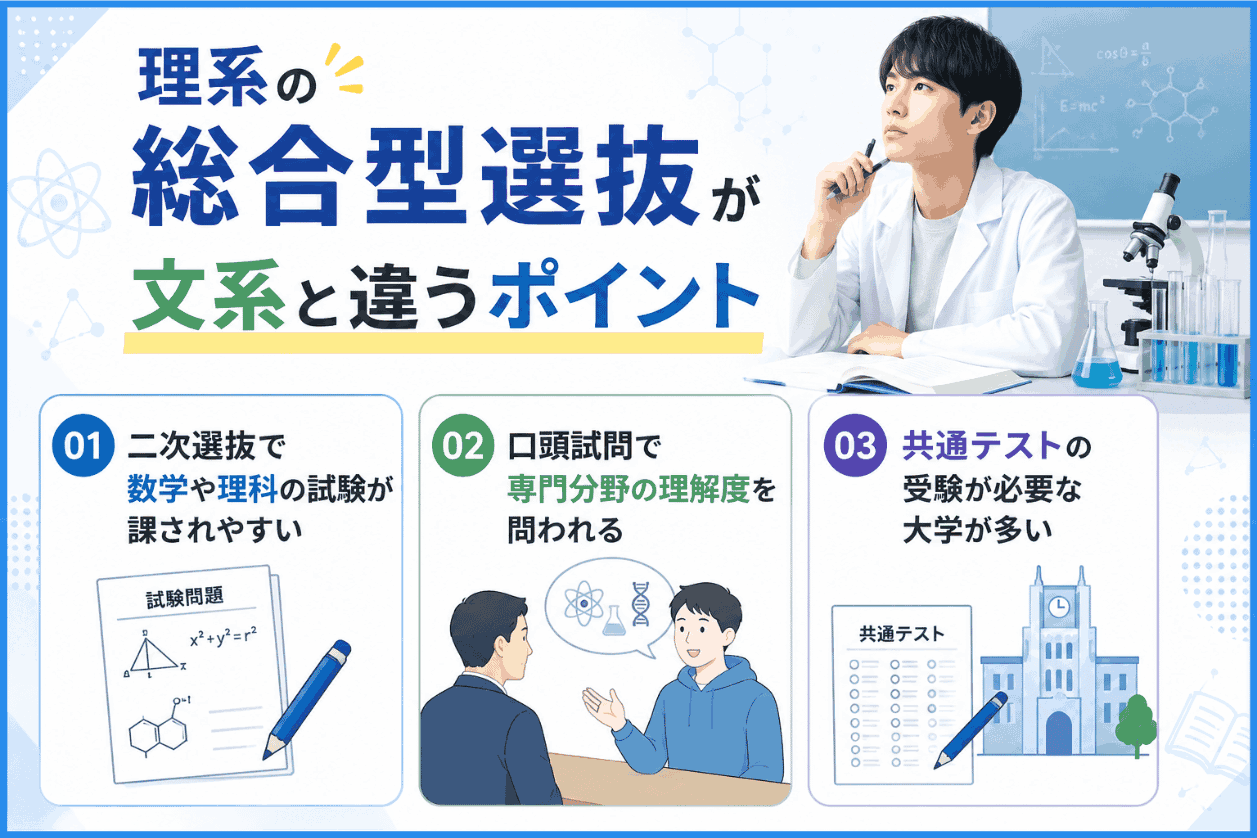 理系の総合型選抜が文系と違うポイント