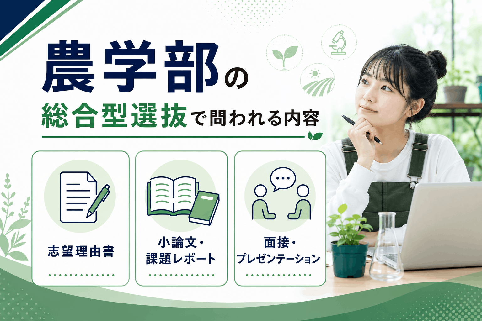 農学部の総合型選抜で問われる内容