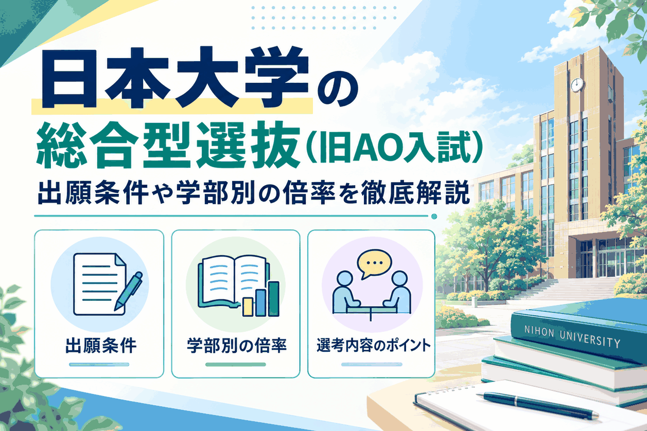 日本大学の総合型選抜（旧AO入試）の出願条件や学部別の倍率を徹底解説