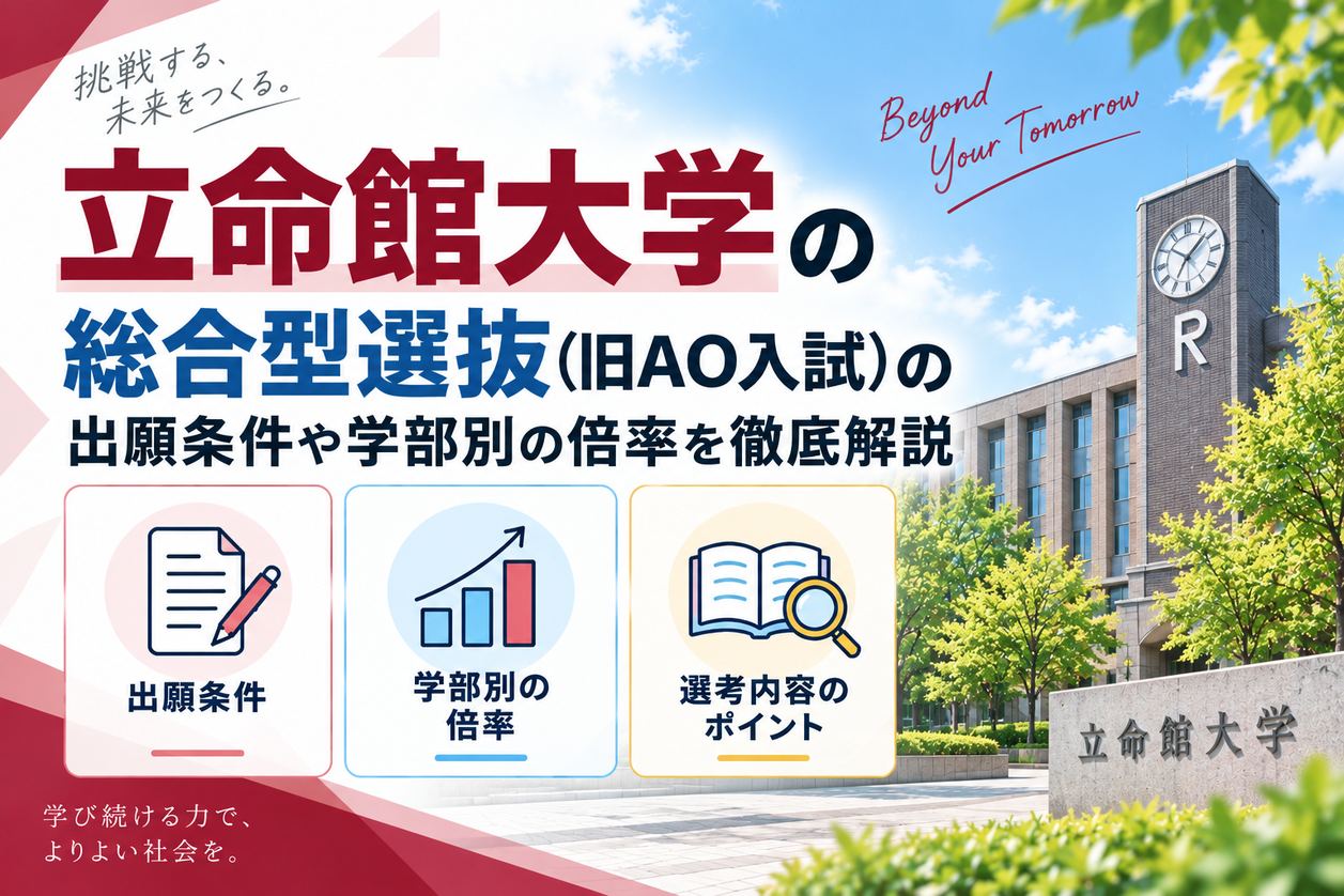 立命館大学の総合型選抜（旧AO入試）の出願条件や学部別の倍率を徹底解説