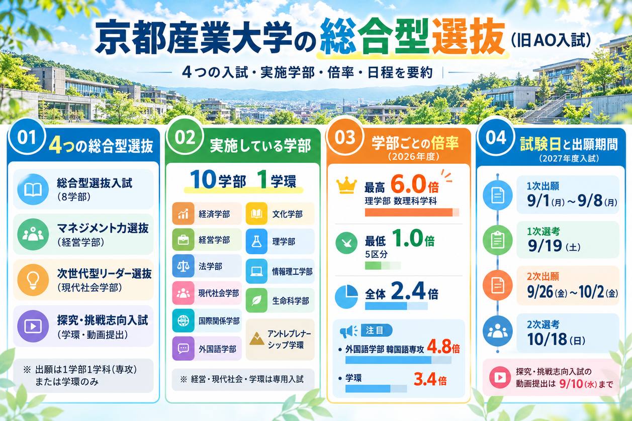 京都産業大学の総合型選抜(旧AO入試)の基本情報