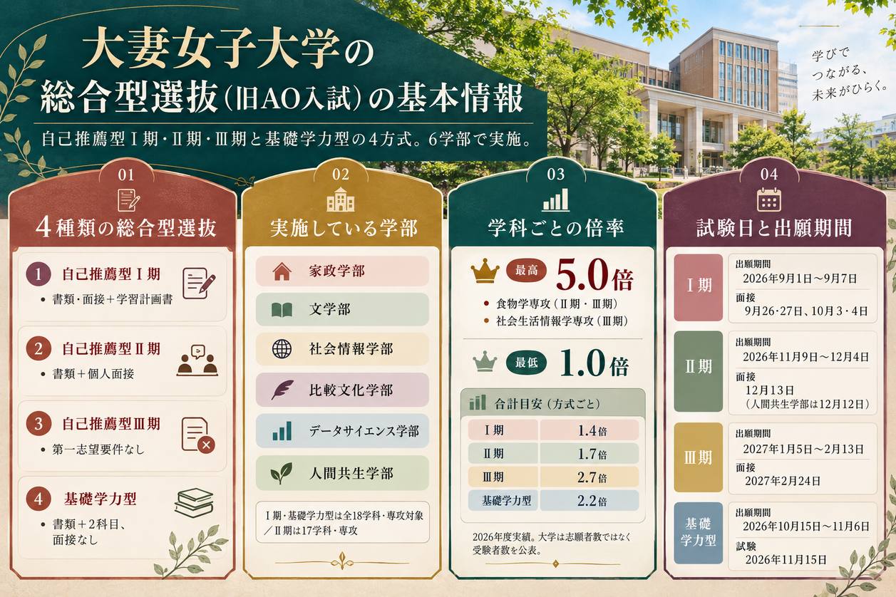 大妻女子大学の総合型選抜(旧AO入試)の基本情報