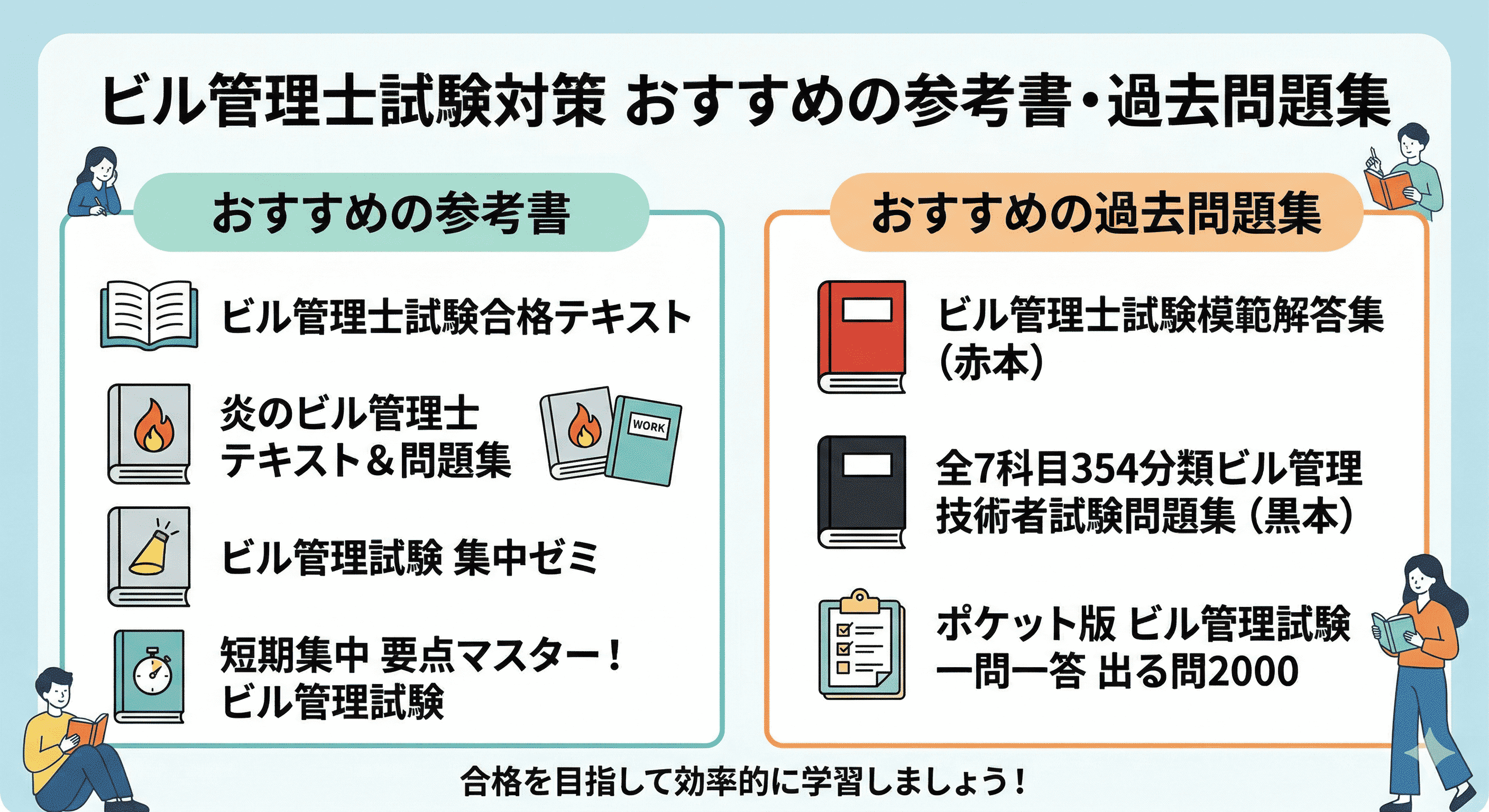 ビル管理士（建築物環境衛生管理技術者）試験対策におすすめの参考書・テキスト、過去問題集