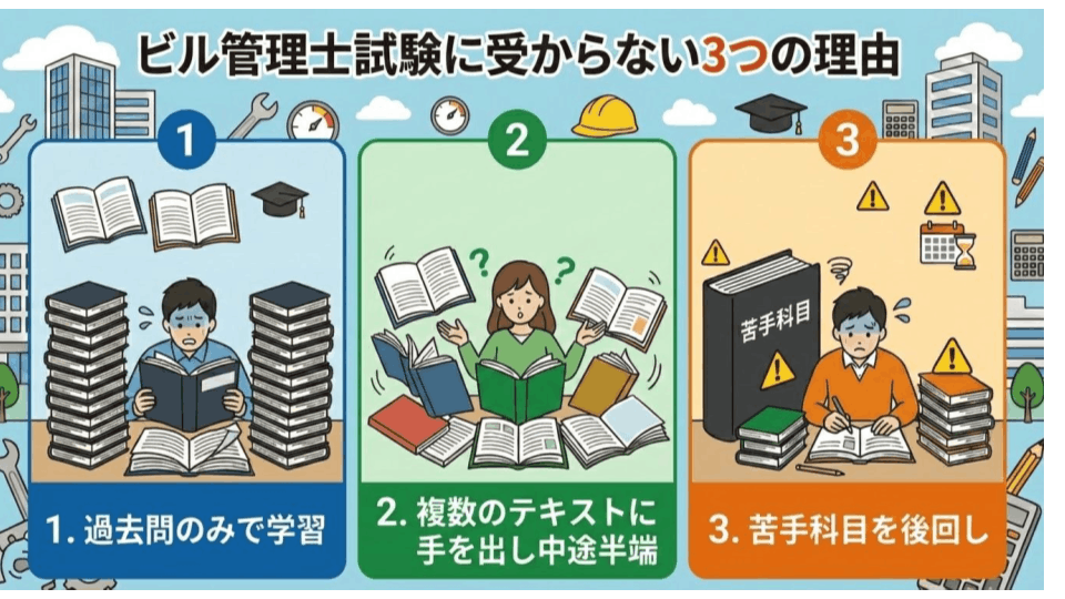ビル管理士試験に受からない3つの理由