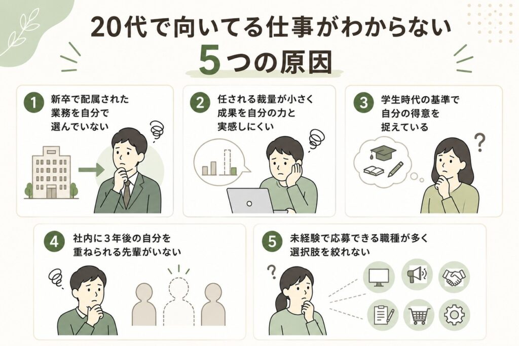 20代で向いてる仕事がわからない5つの原因