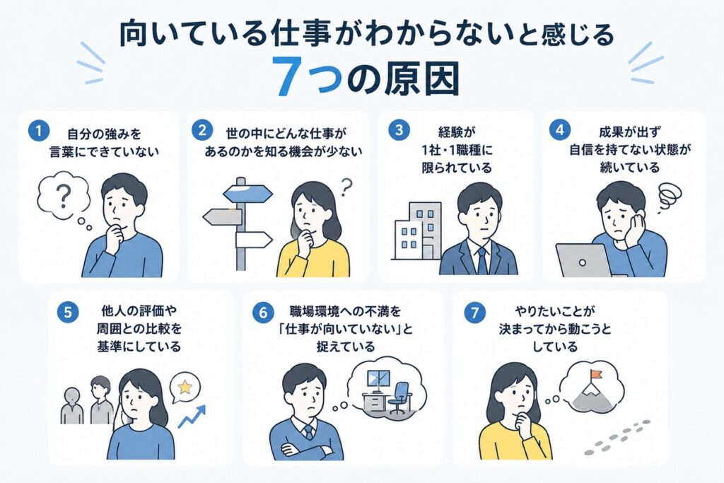 向いている仕事がわからないと感じる7つの原因