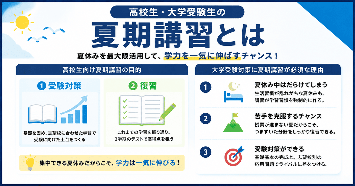 高校生・大学受験生の夏期講習とは