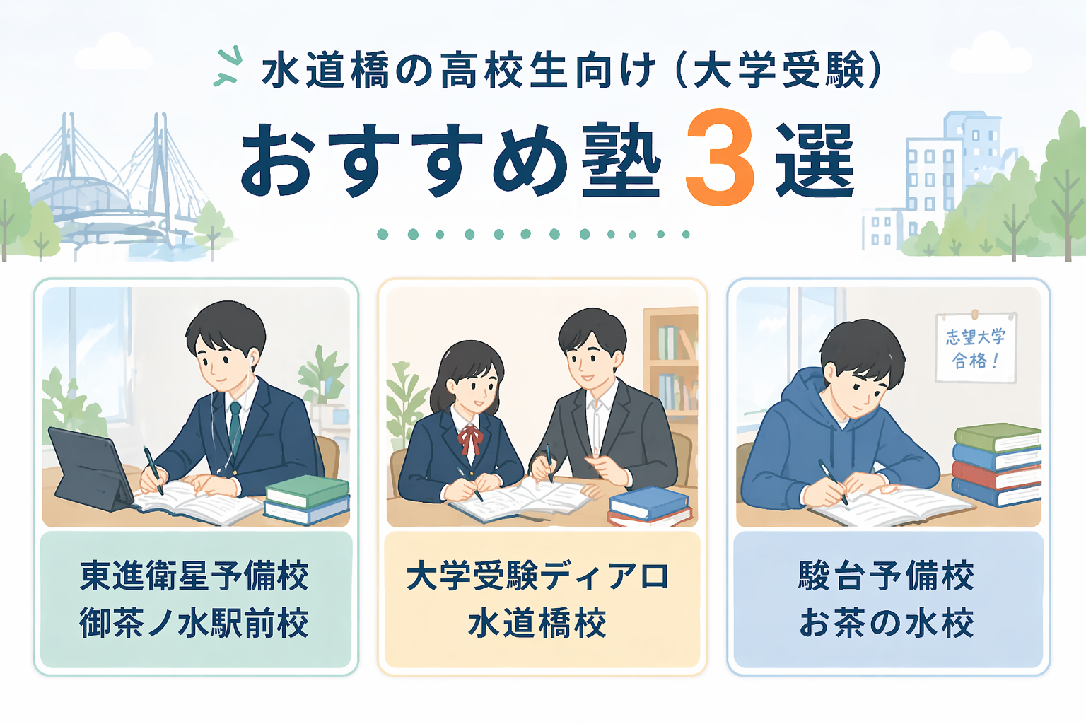 水道橋の高校生向け（大学受験）おすすめ塾3選