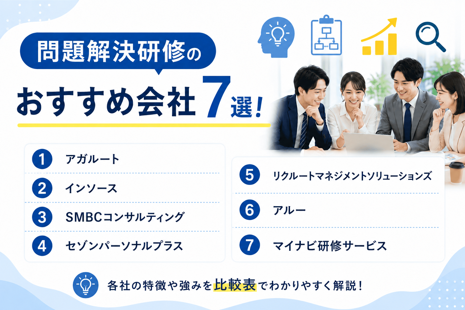 問題解決研修のおすすめ会社7選