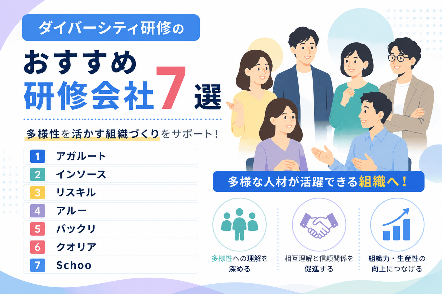 ダイバーシティ研修のおすすめ研修会社7選