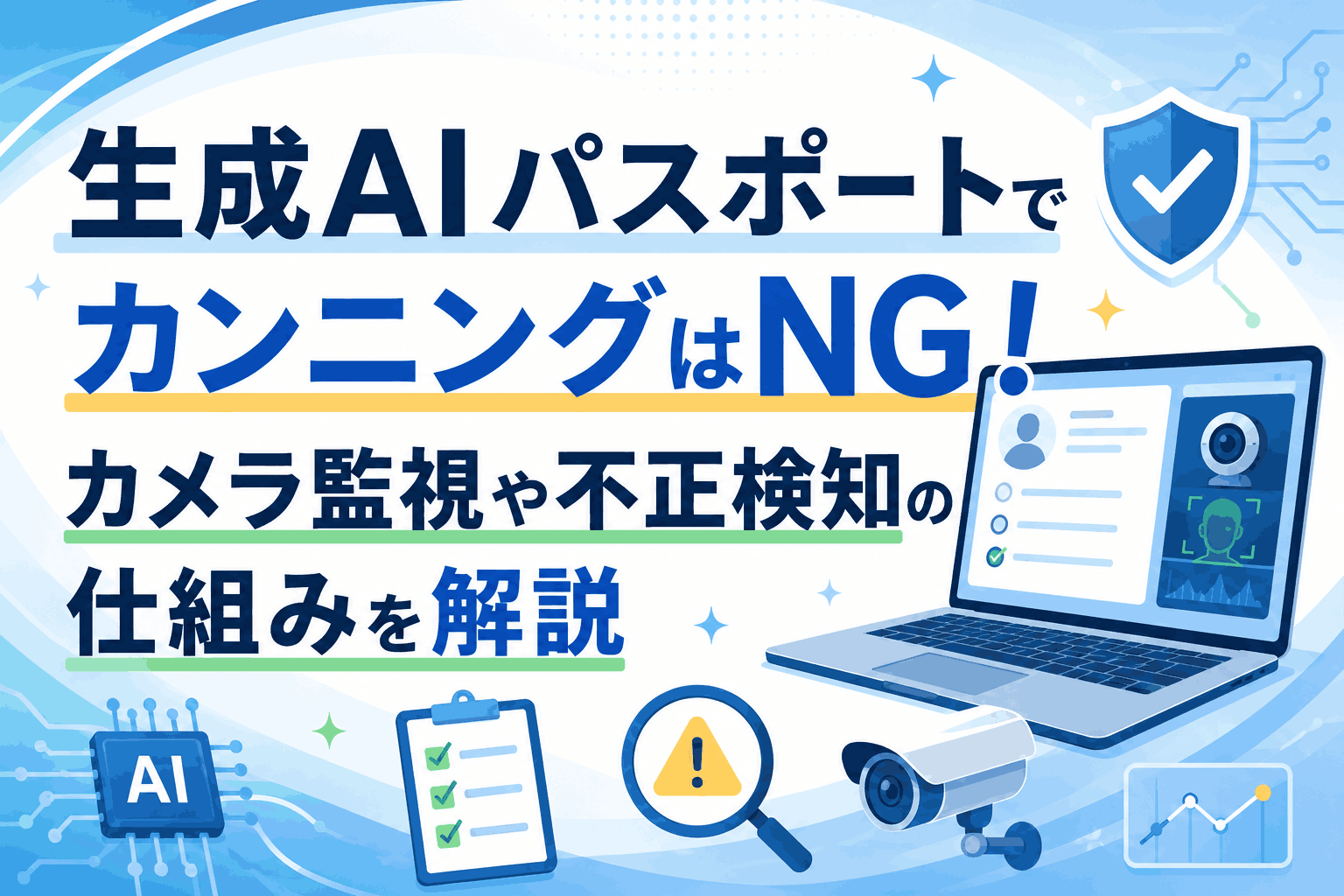 生成AIパスポートでカンニングはNG！カメラ監視や不正検知の仕組みを解説