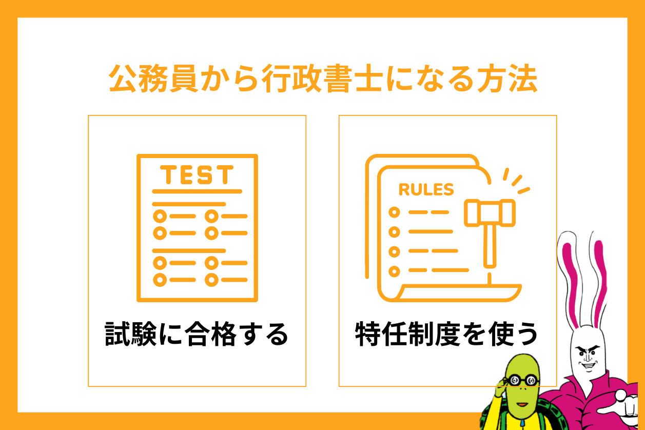公務員から行政書士になる方法2つ