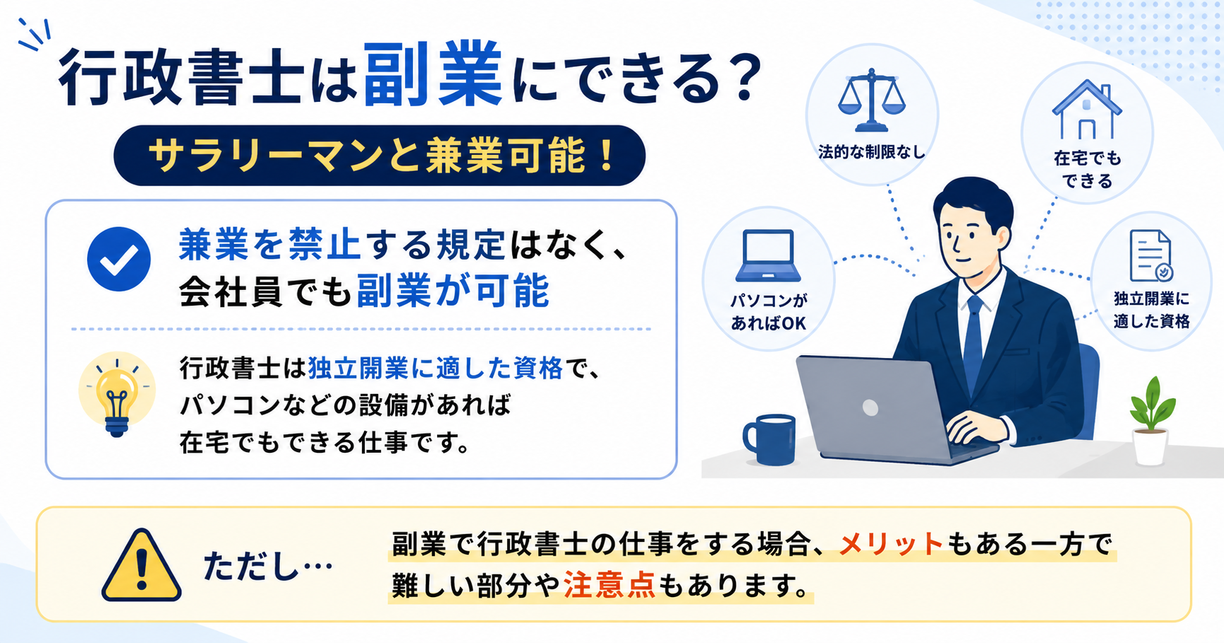 行政書士は副業にできる？サラリーマンと兼業可能？
