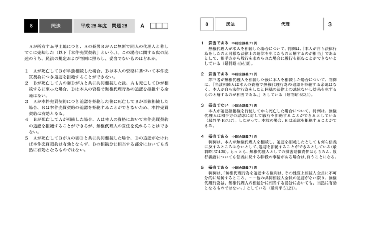 行政書士_短答過去問集01民法