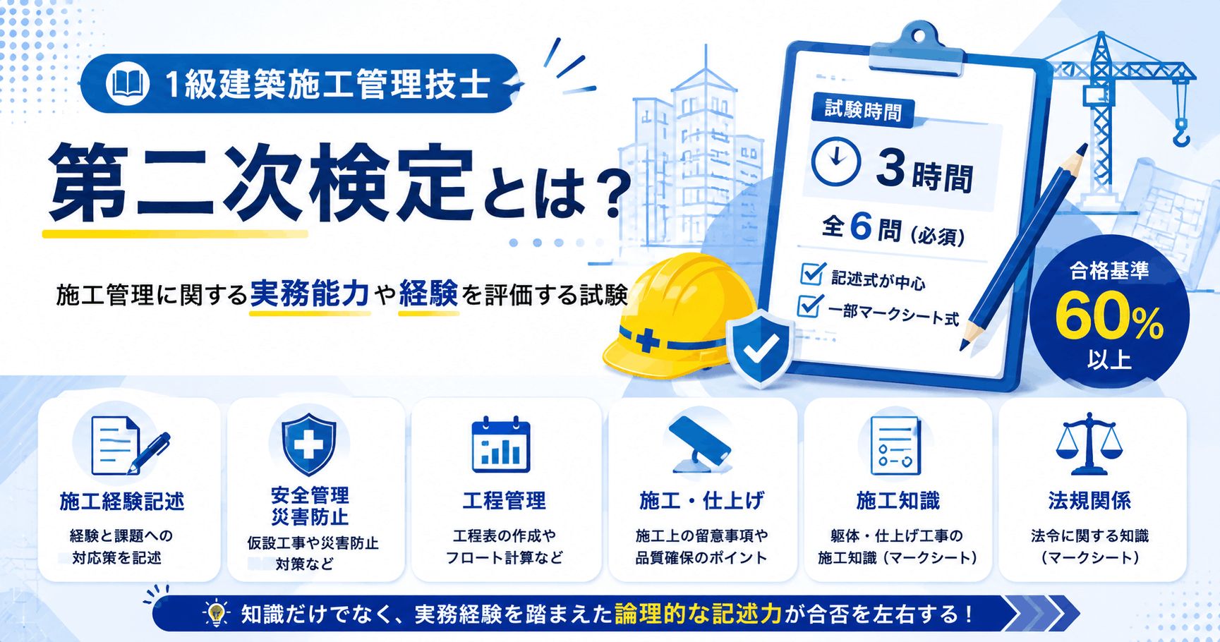 1級建築施工管理技士の第二次検定とは