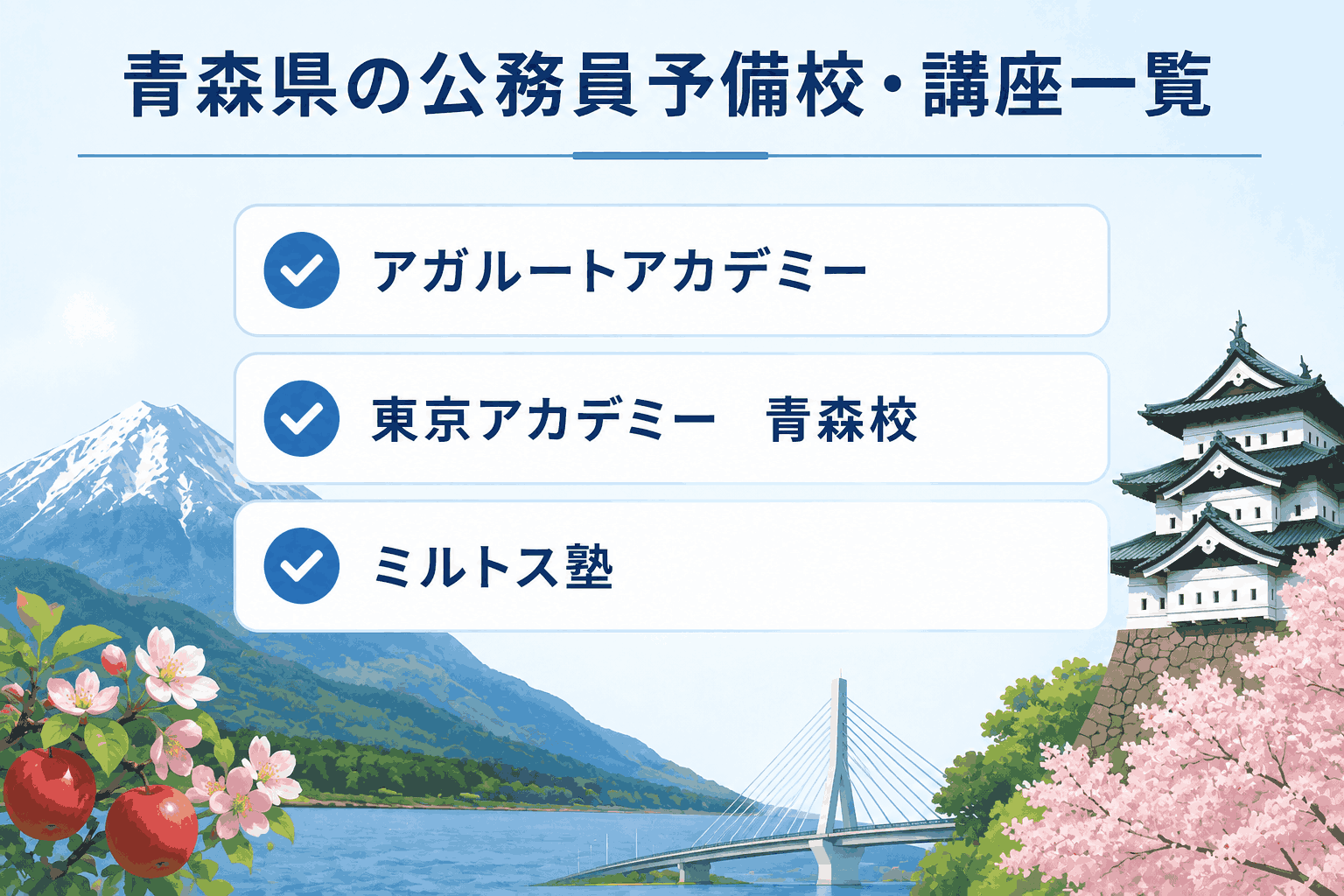 青森県の公務員予備校・講座一覧