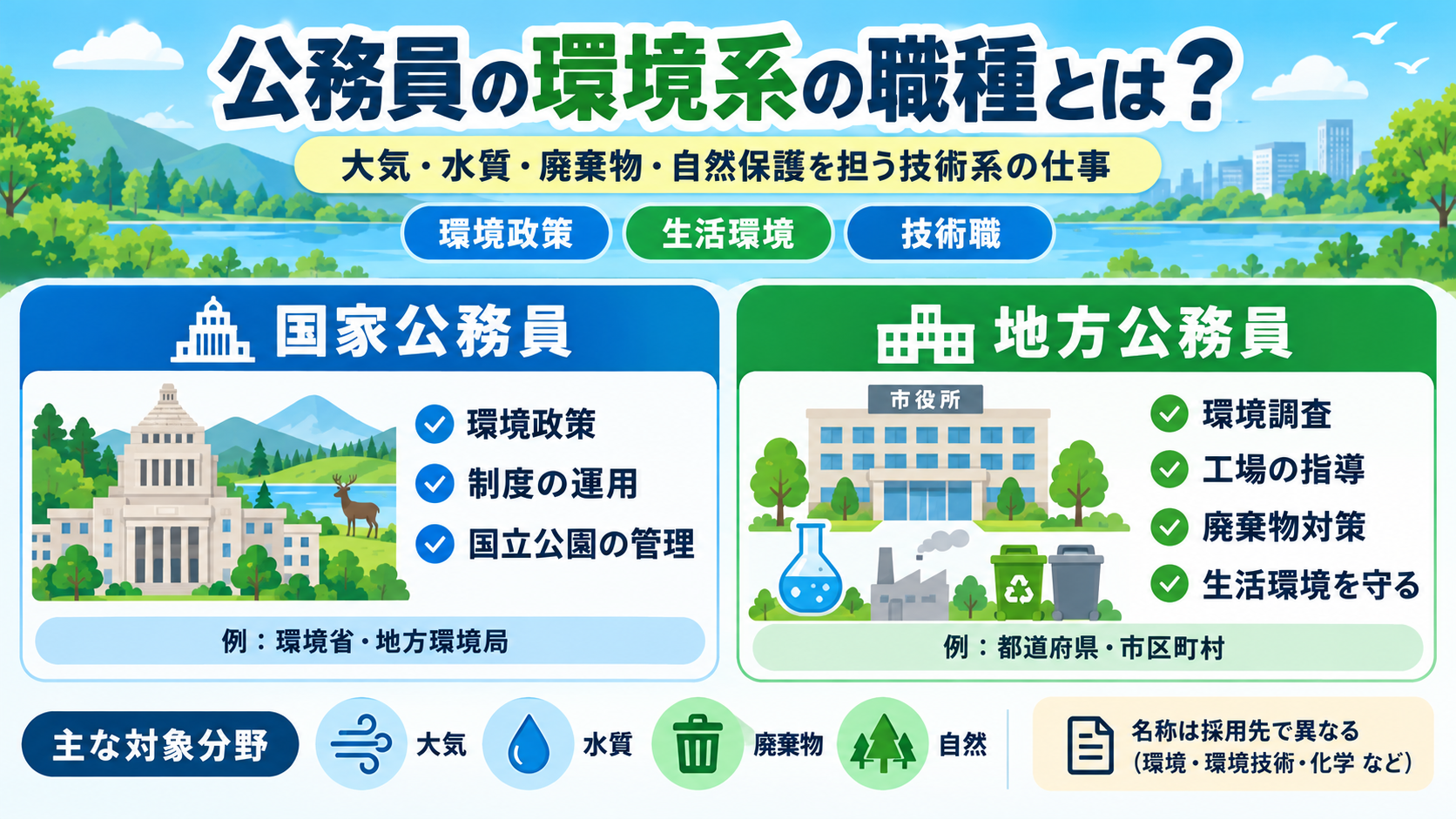 公務員の環境系の職種とは？