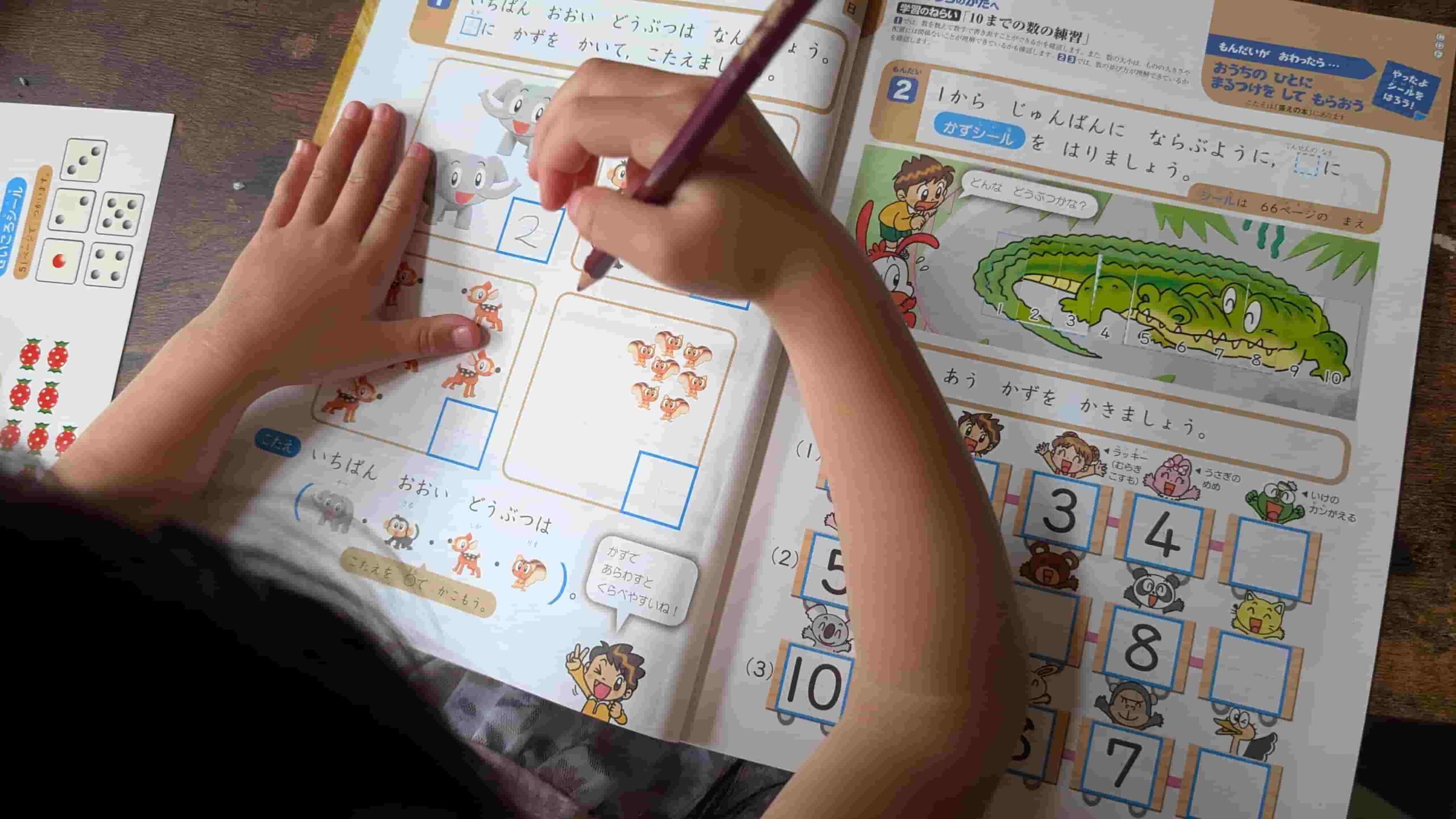 こどもちゃれんじのテキストで勉強中