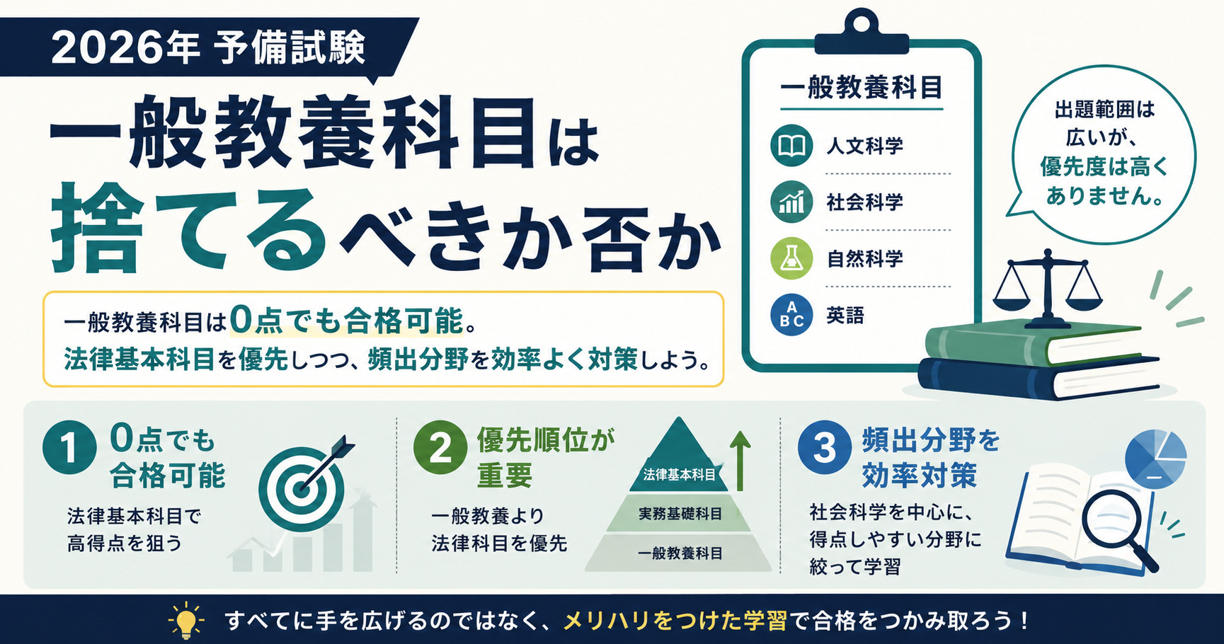 2026年】予備試験の一般教養科目は捨てるべき？対策・勉強法を解説 