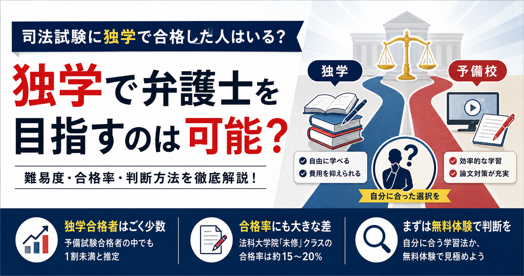 司法試験に独学で合格した人はいる?独学で弁護士を目指すのは無理?