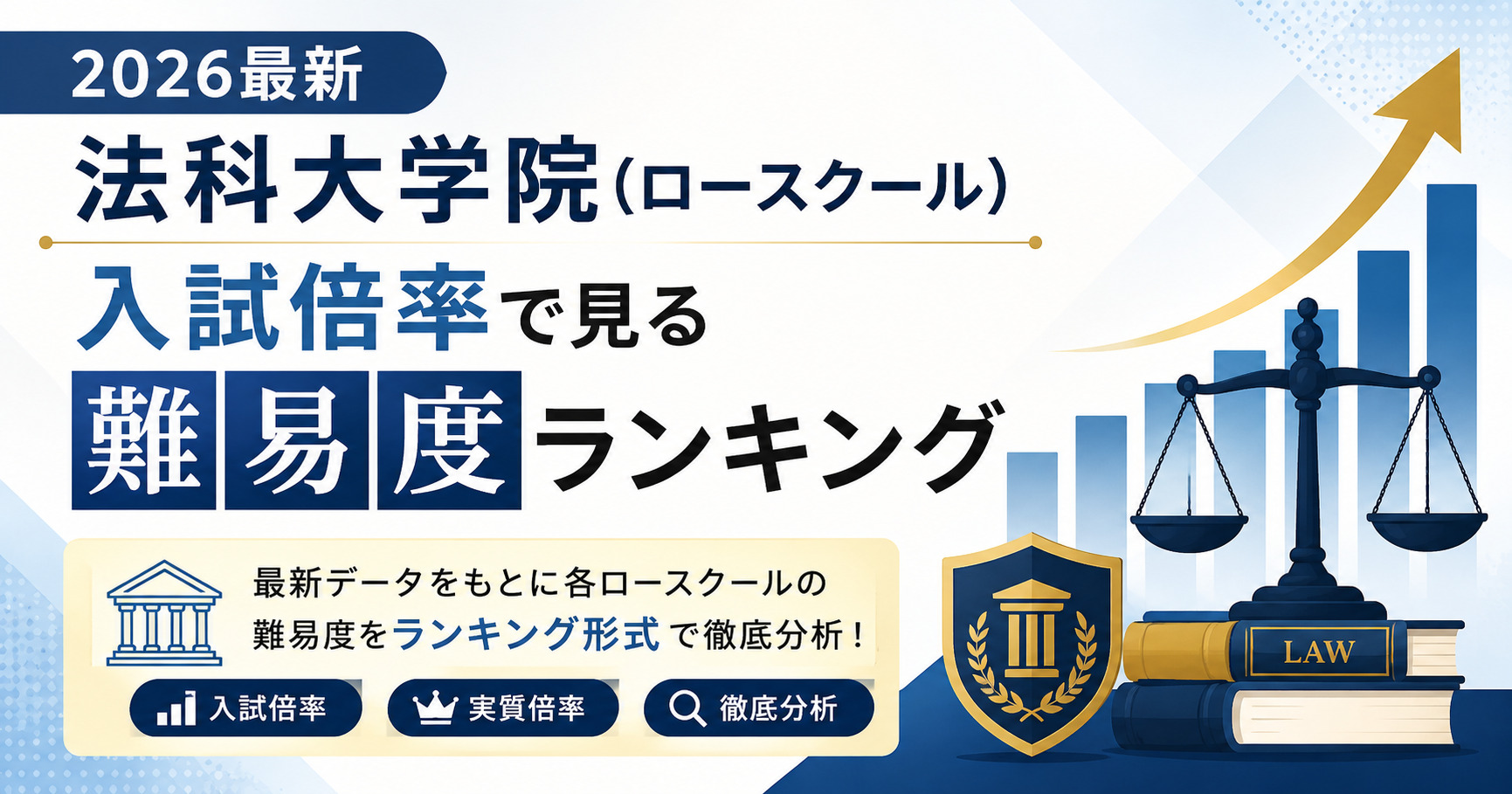 法科大学院(ロースクール)の入試倍率で見た難易度ランキング