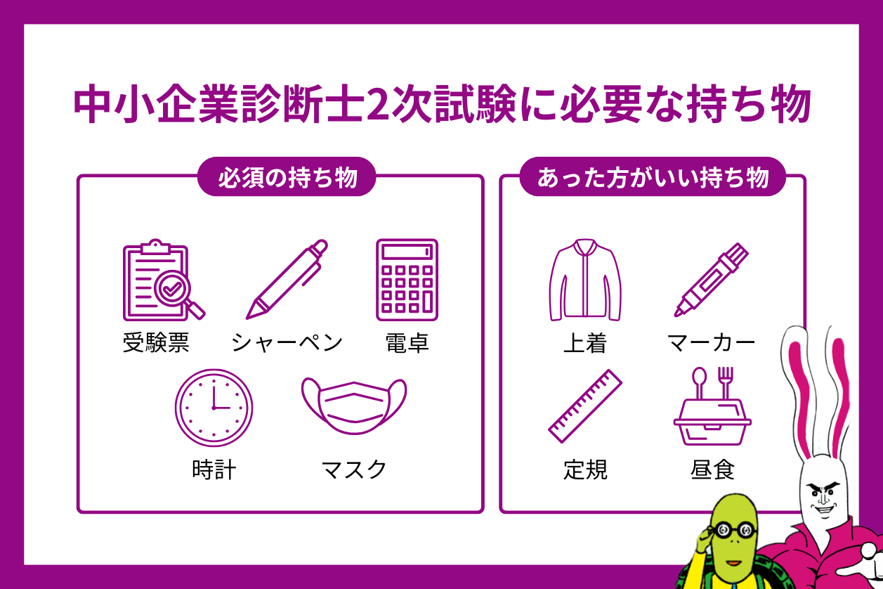 中小企業診断士2次試験に必要な持ち物リスト