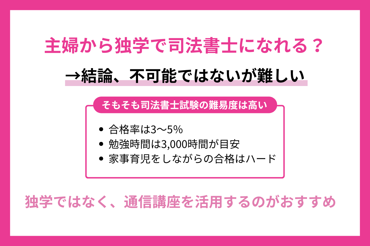 主婦から独学で司法書士になれる？