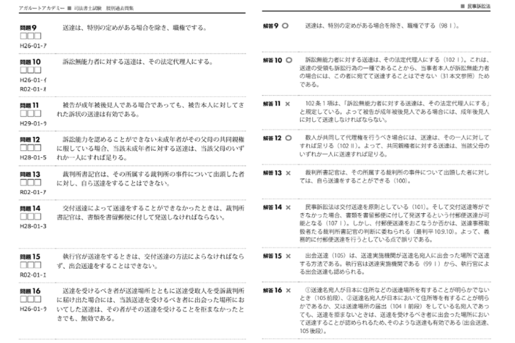 司法書士肢別集_民事訴訟法