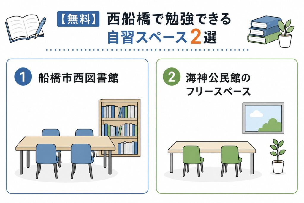 【無料】西船橋で勉強できる自習スペース2選