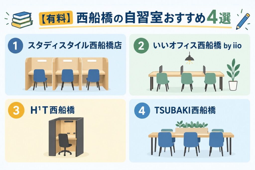 【有料】西船橋の自習室おすすめ4選