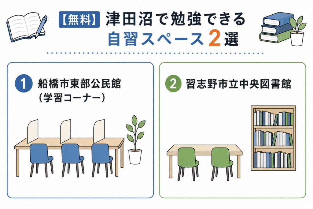 【無料】津田沼で勉強できる自習スペース2選