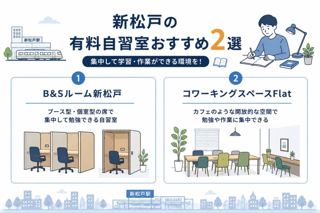 新松戸の有料自習室おすすめ2選