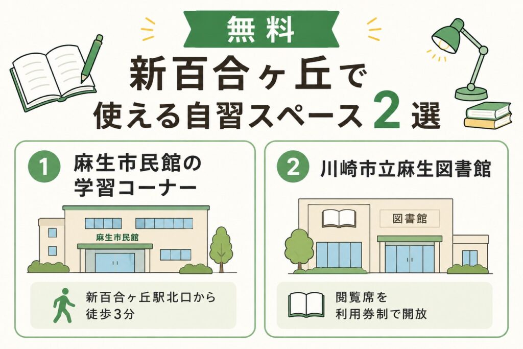 新百合ヶ丘で無料で使える自習スペース2選