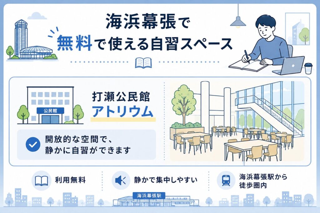 海浜幕張で無料で使える自習スペース