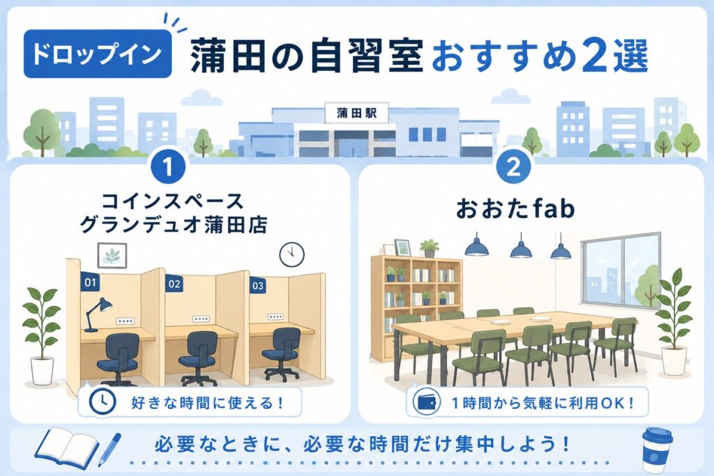 【ドロップイン】蒲田の自習室おすすめ2選