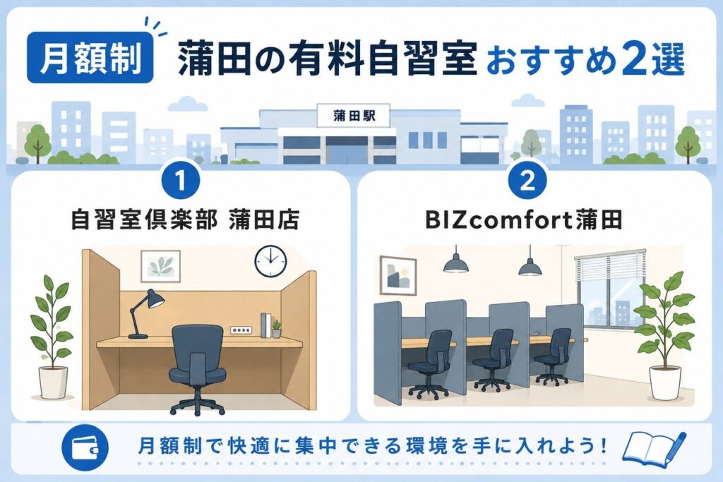 【月額制】蒲田の有料自習室おすすめ2選