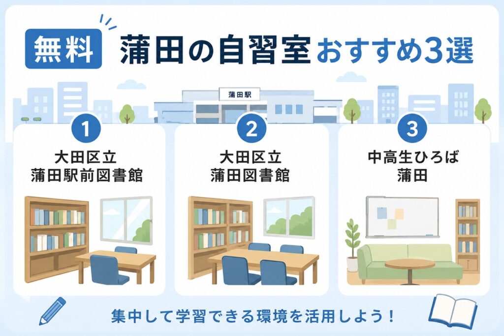 【無料】蒲田の自習室おすすめ3選