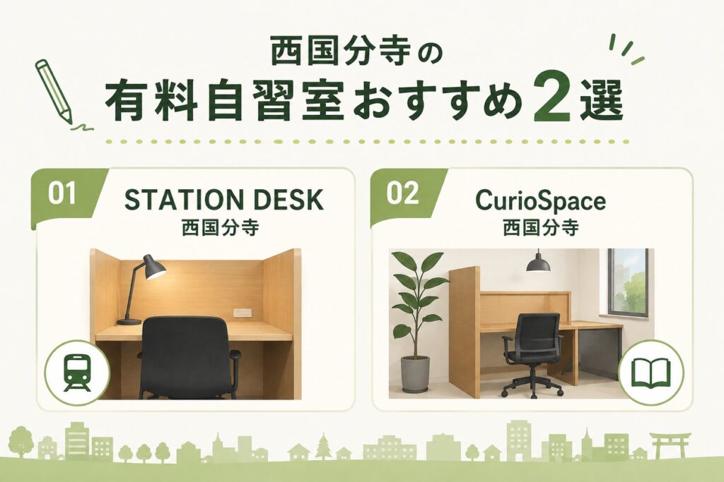 西国分寺の有料自習室おすすめ2選