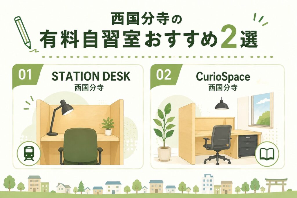 西国分寺の有料自習室おすすめ2選