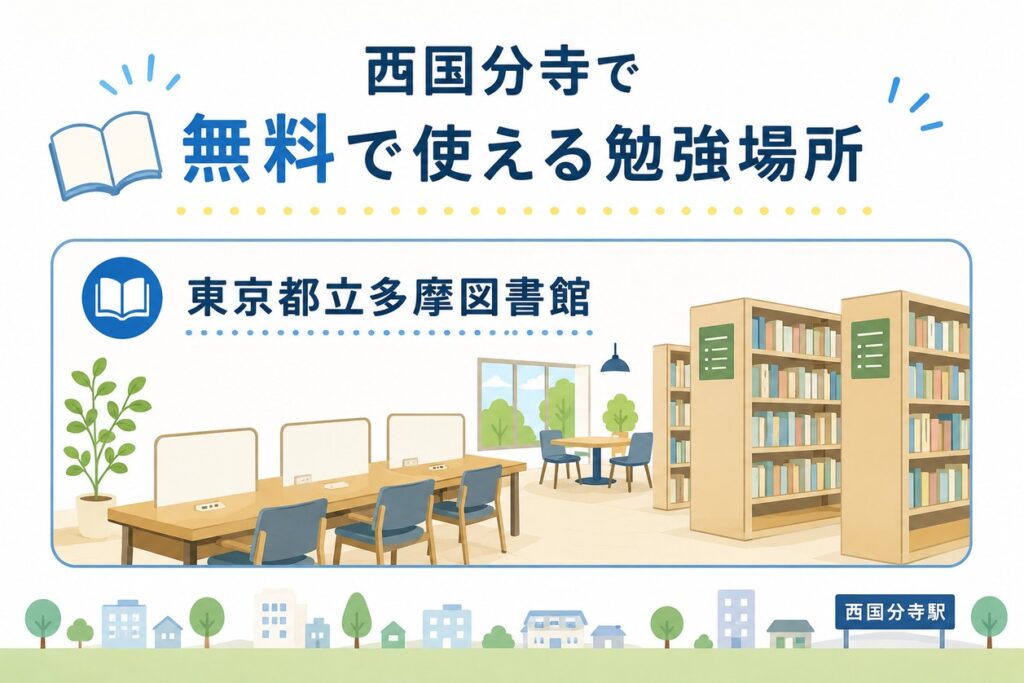 西国分寺で無料で使える勉強場所