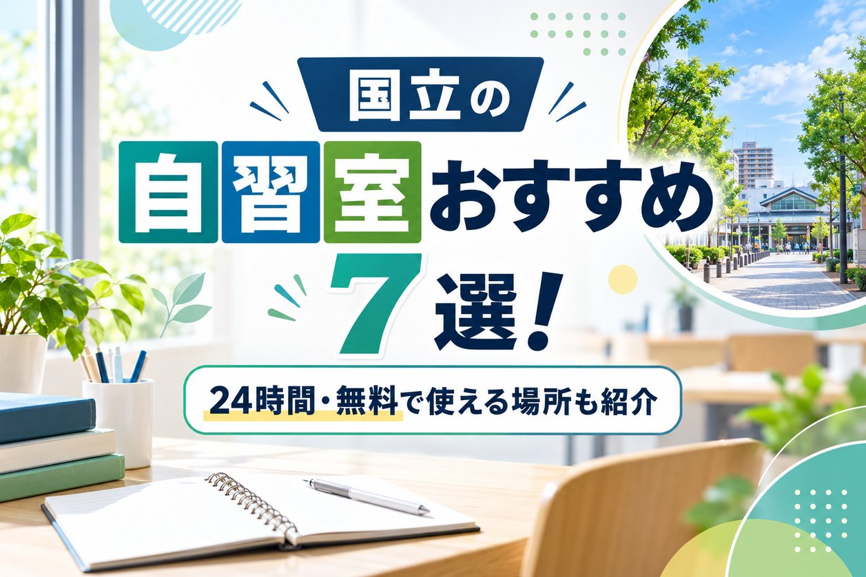 国立の自習室おすすめ7選！24時間・公共施設も紹介