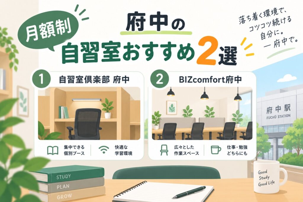 【月額制】府中の自習室おすすめ2選