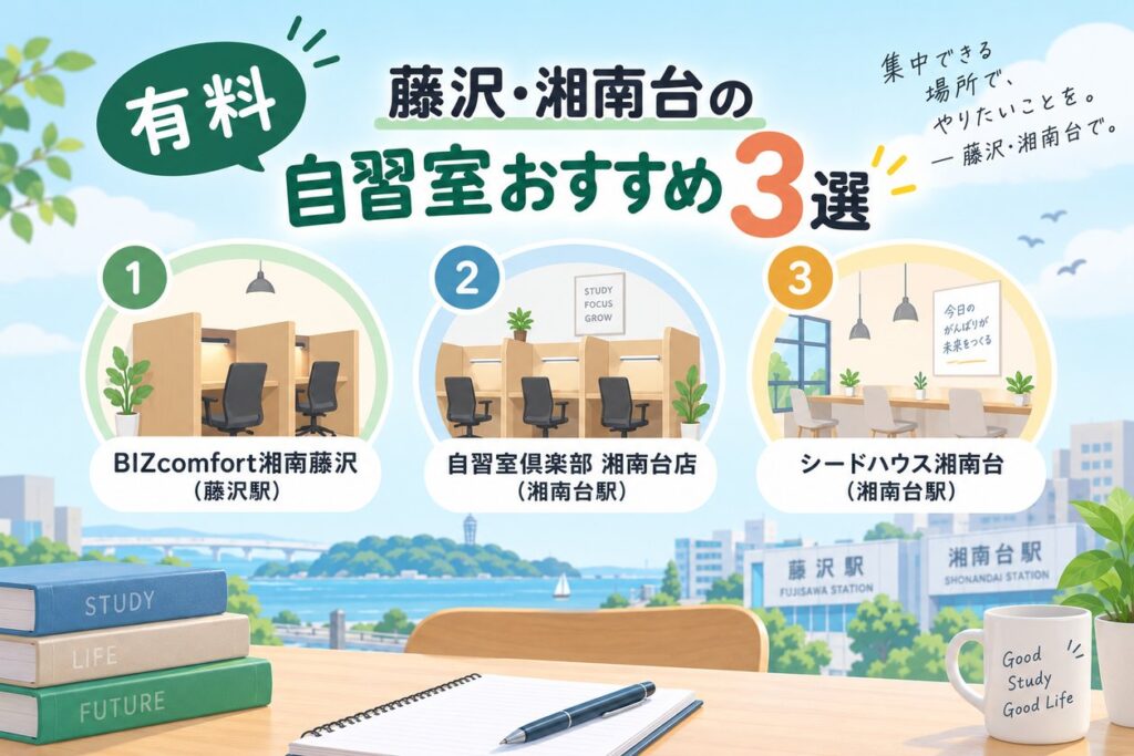 【有料】藤沢・湘南台の自習室おすすめ3選