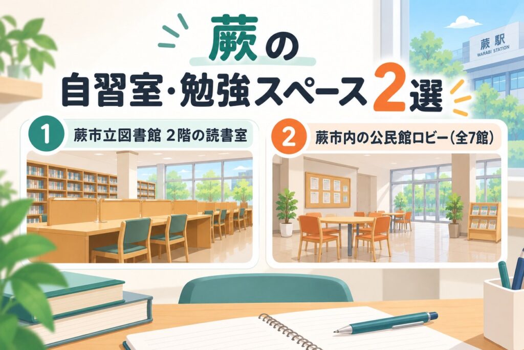 蕨の自習室・勉強スペース2選
