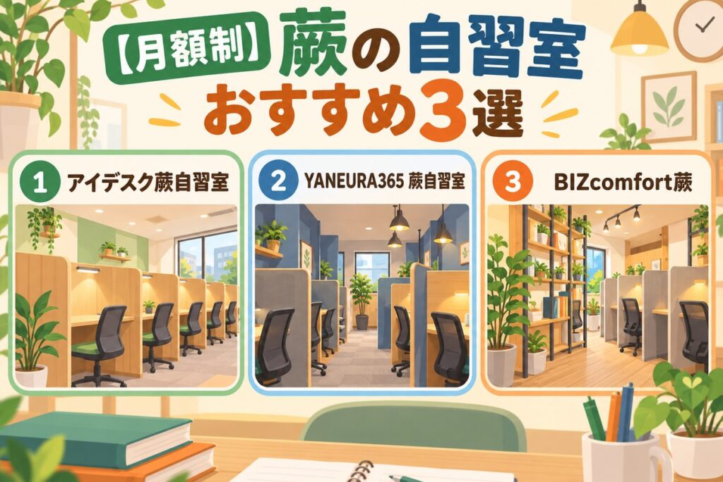 【月額制】蕨の自習室おすすめ3選