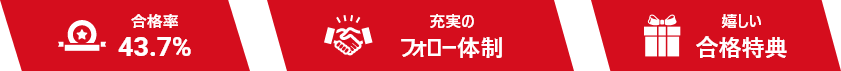 圧倒的安さ! 充実のフォロー体制 合格率55.6%