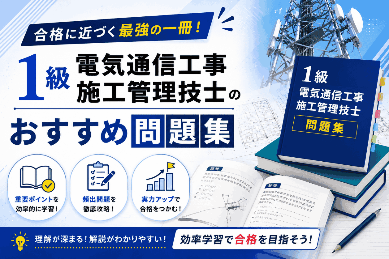 電気通信工事施工管理技士 各種講習テキスト 1級電気通信工事施工管理技士のおすすめ問題集【2026年最新】 | 電気
